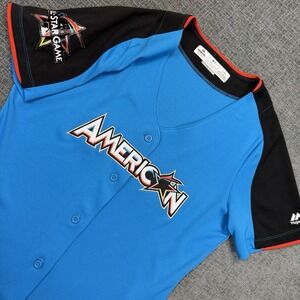 Majestic 2017 MLB All Star Game American League Jersey Blue Men's Large Button